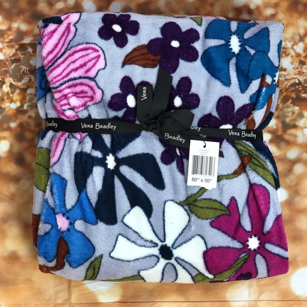 VERA BRADLEY Throw Blanket BENGAL LILY 80 X 50 Super Soft NWT